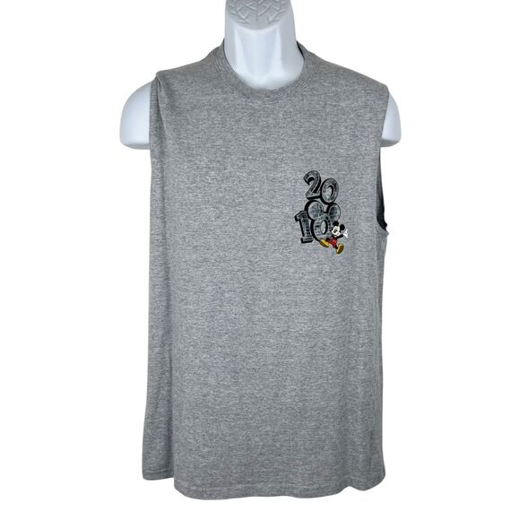 Disneyland 2010 Walt Disney World Tour Tank Top Men Medium Grey Mickey Mouse - Picture 1 of 9